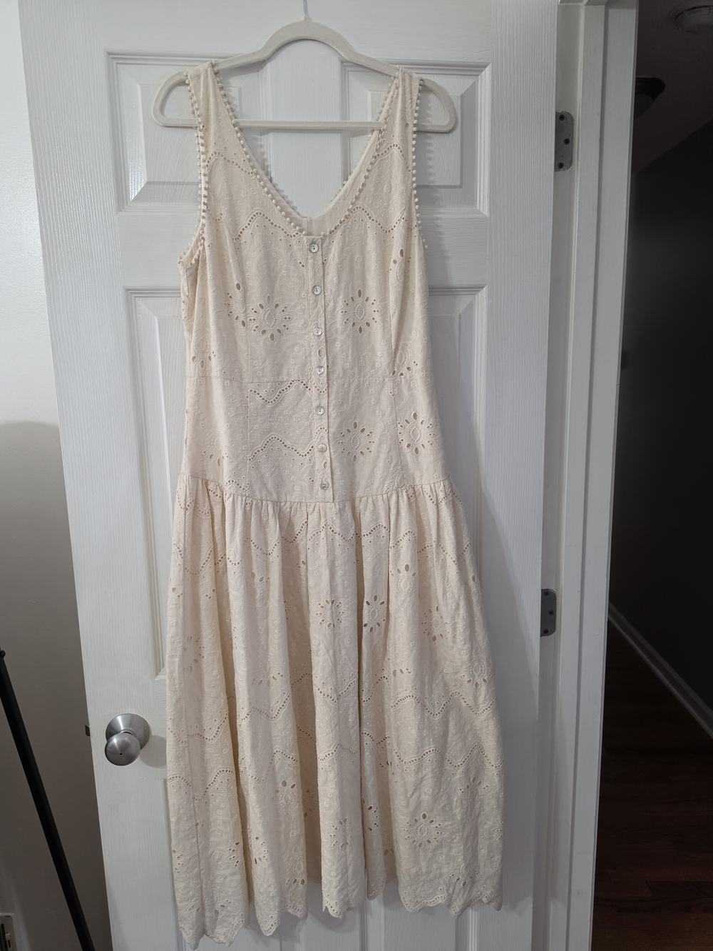 House of Harlow 1960 Cream Eyelet Maxi Dress